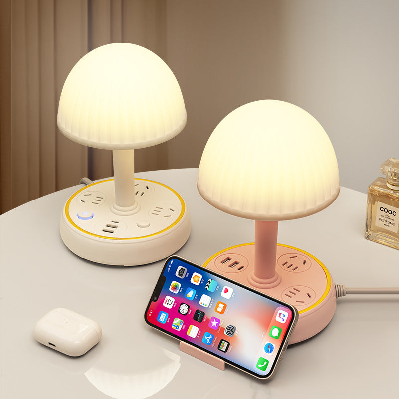 Desk lamp socket panel multifunctional with usb multi-port power strip with cord for home bedside night light power strip