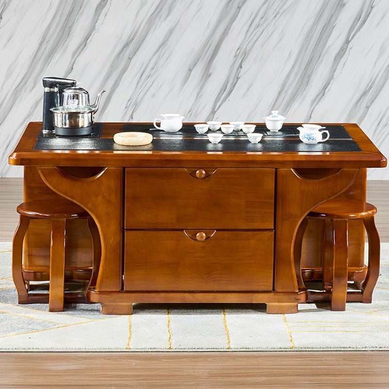 Rubber wood solid wood coffee table chair kung fu coffee table solid wood coffee table single stool all solid wood coffee table stool