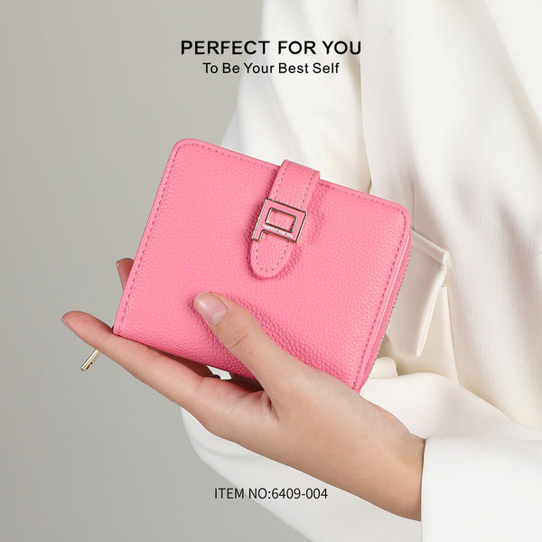 Niche design new large-capacity Korean version short women's wallet ultra-light solid color simple ins card bag