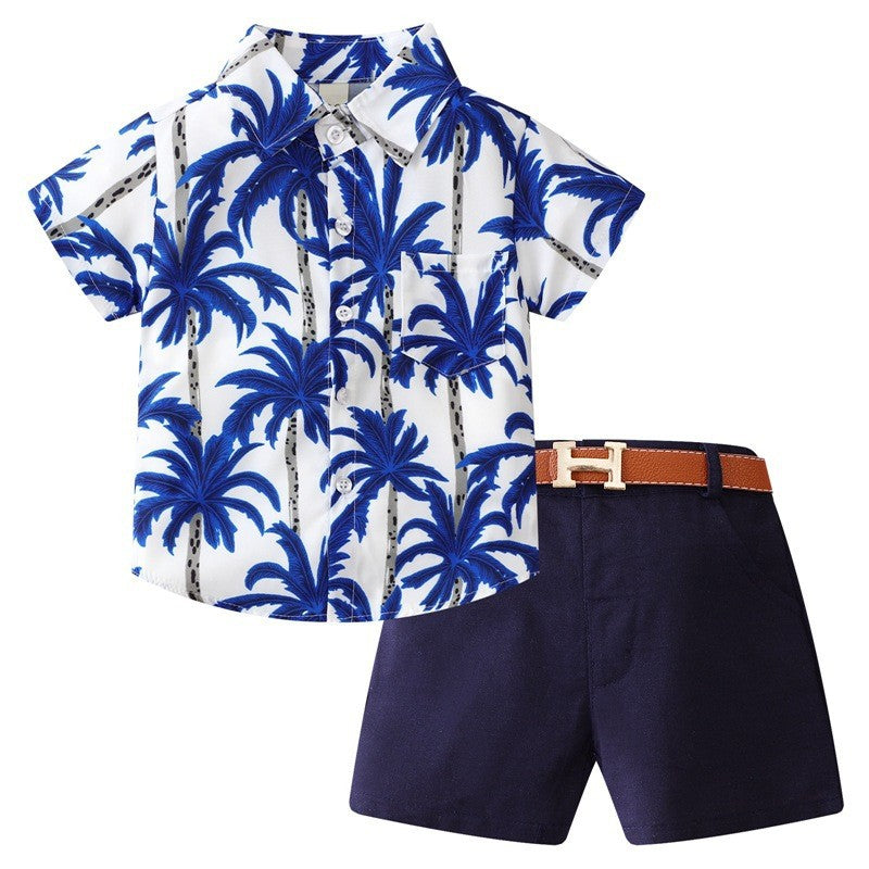 Boys' formal suit set: summer shirt and overalls. boys' performance costume - direct from the manufacturer, dropshipping available