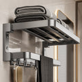 Manufacturer's punch-free bath towel rack, bathroom storage rack, foldable towel rack, bathroom storage rack, wall-mounted