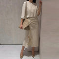 cross-border european and american women's clothing: summer dress for women, casual vacation style solid color slit pleated dress