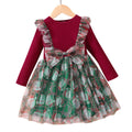 special: kids' mesh bow christmas dress