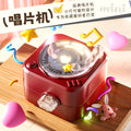 Mini rotating light-up cd player keychain speaker - handheld megaphone for creative and fun keychains