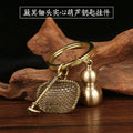 Car keychain pendant makes money overnight brass solid small gourd wholesale chinese style men's and women's wallet hanging accessories