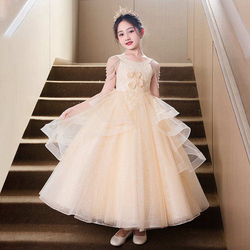 Children's formal dress - black high-end gown, elegant little girl princess dress, flower girl wedding dress, evening gown - in stock & dropshipping available
