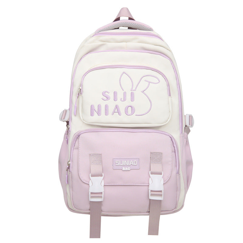 School bag for female junior high school students, large-capacity high-value backpack, new third to ninth grade lightweight primary school backpack