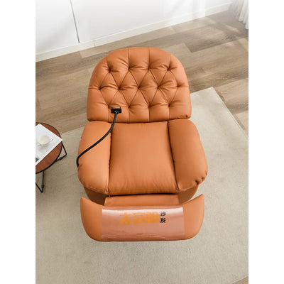 First-class space capsule single sofa lazy multi-functional eggshell electric massage leather recliner shell rocking chair