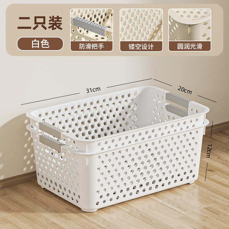 Plastic storage baskets desktop organizer household storage box snack toy storage basket multiple set