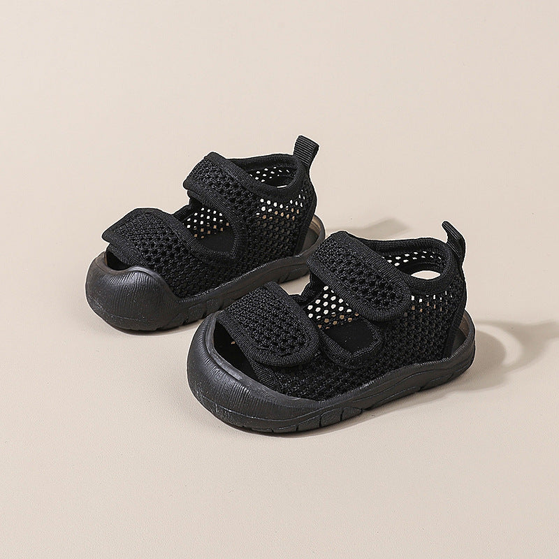 Baby sandals summer girls mesh breathable mesh shoes boys new indoor girls non-slip soft bottom baby shoes