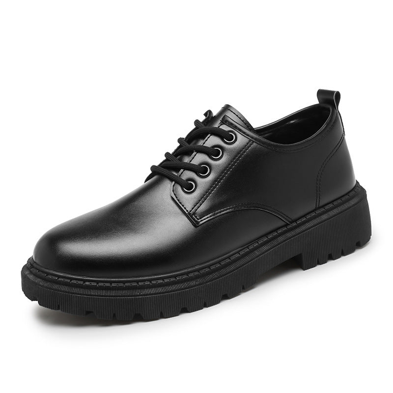 Men's business leather shoes - spring 2026 new collection - youthful british style - student suit shoes - round toe casual trendy shoes