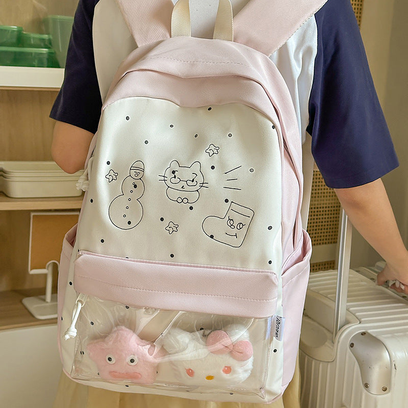 Girls ins style casual college student school bag k-stylefashion lightweight large capacity backpack cute girl backpack