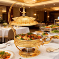Gold stainless steel buffet warmer - hotel hanging cover buffet stove - alcohol-fired heating and insulation furnace