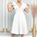 D383 independent station export women's clothing  new deep v neck sexy large swing banquet dress dress fashion dress