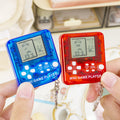 Pocket tetris game console - creative mini electronic game console keychain - nostalgic stress relief toy