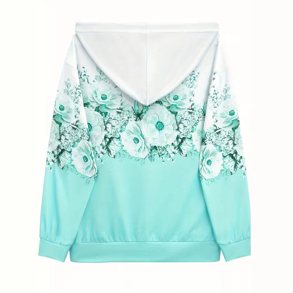 hot-selling plus-size women's zip-up hoodie, new casual long-sleeve hooded sweatshirt jacket, dropshipping available