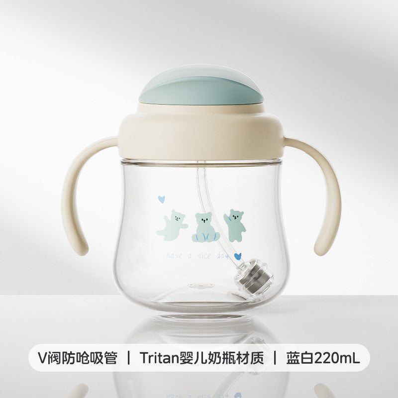 Baohui tritan flip-top sippy cup straw bottle - direct drinking cup for toddlers and babies aged 1-3+