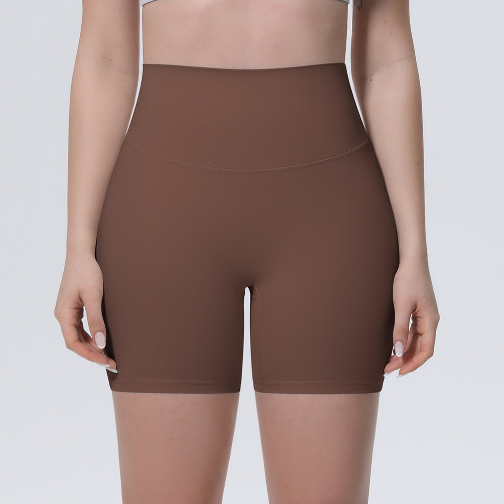 New arrival nude brushed quick-drying yoga pants women's high waist abdominal fitness shorts peach butt tight sports three-quarter pants