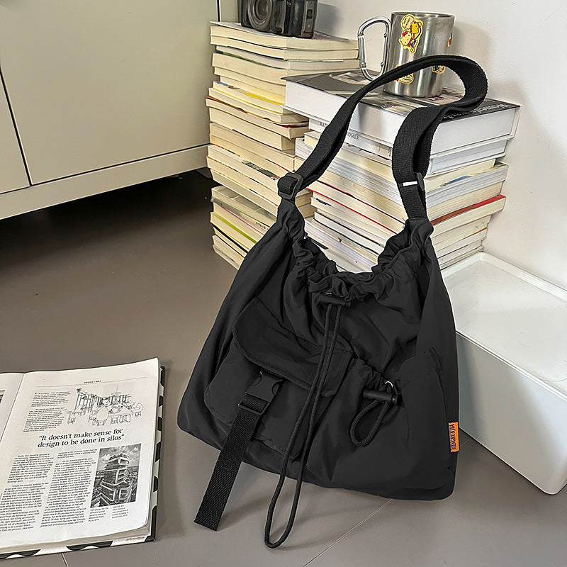 Foreign trade nylon bag women's large capacity 2025 new summer versatile shoulder messenger bag niche commuter tote bag