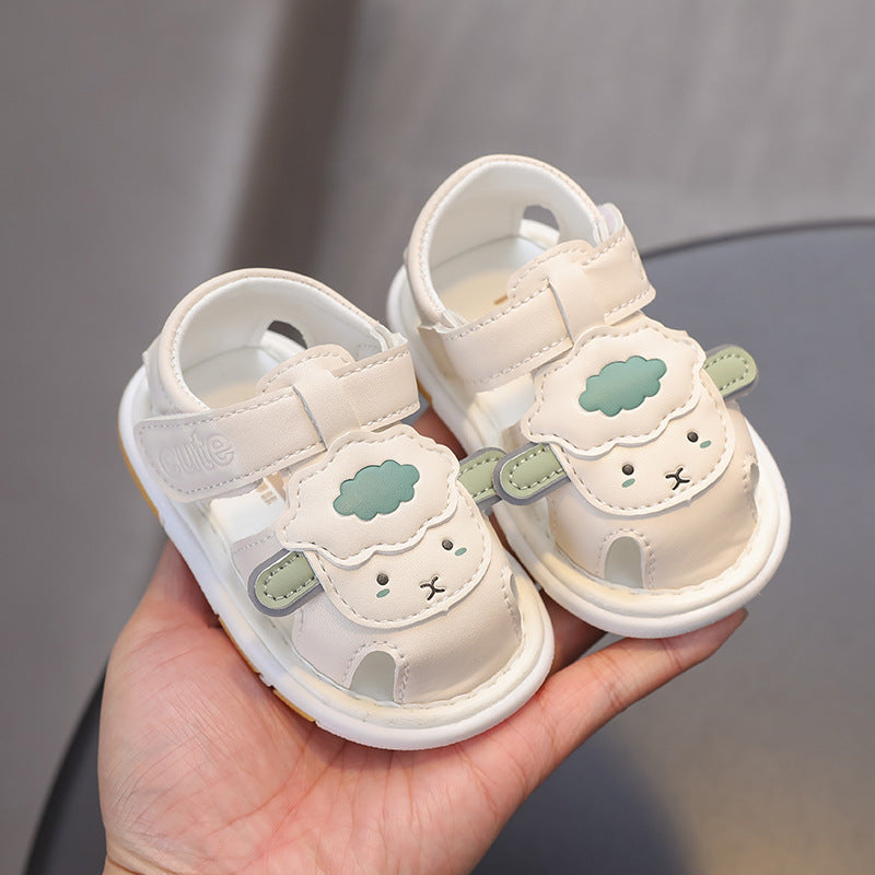 summer new arrivals: all-over soft-soled sandals for infants and toddlers (0-1-2 years) - boys' and girls' first walker sandals with squeaker feature