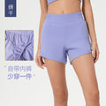Loose quick-drying sports shorts for women summer lined running training fitness pants high waist yoga shorts d25004
