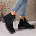 plus size women's boots new arrivalfashion short boots women's thick heel round toe boots side zipper british style women's shoes