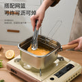Multifunctional stainless steel deep fryer - portable outdoor fryer with filter basket, square fry pan