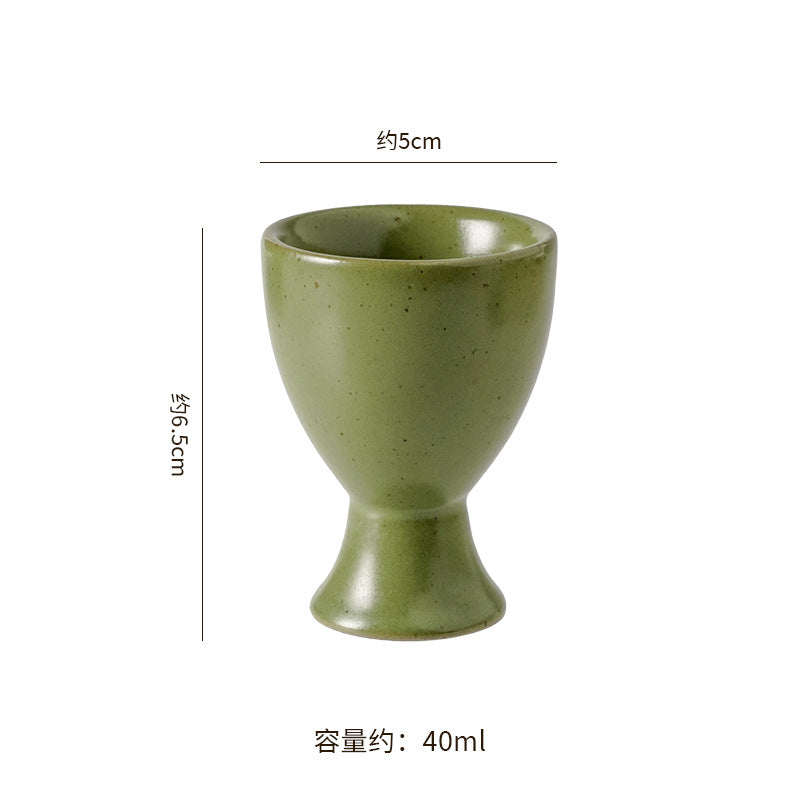 Creative tall round egg cup stylishretro ceramic egg holder cup restaurant hotel for home egg bottom holder