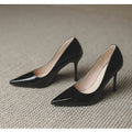 Nude stiletto heels - 2024 new spring/autumn collection - patent leather french pointed toe flats - versatile professional style women's shoes