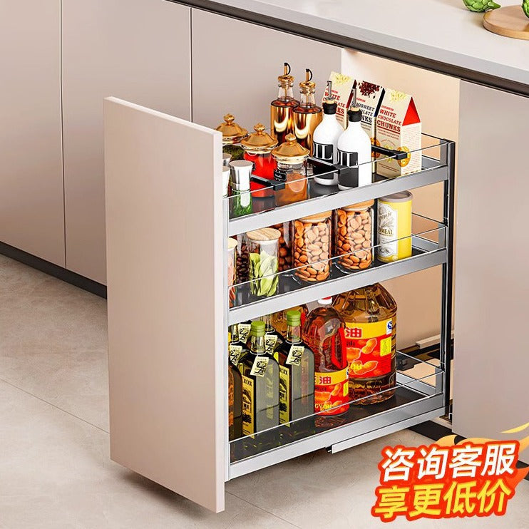 Seasoning seasoning pull basket kitchen cabinet narrow cabinet drawer type very narrow small size cabinet pull-out rack storage