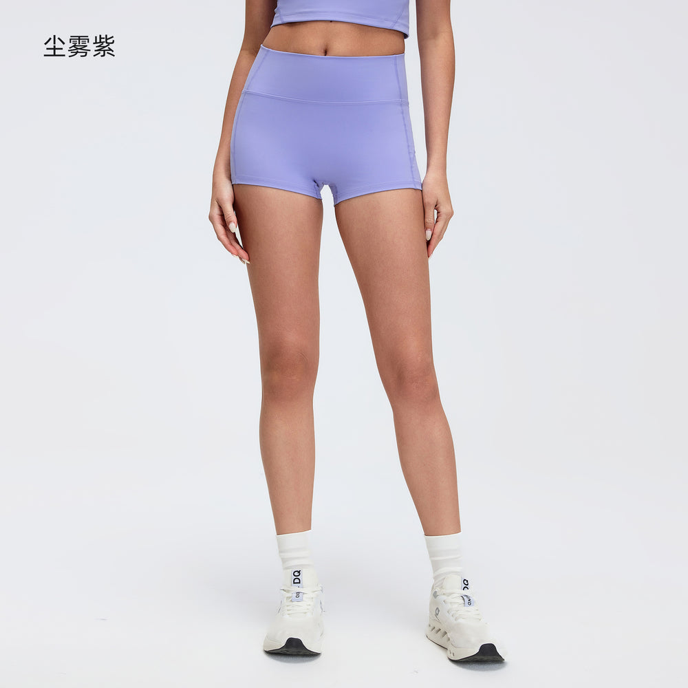 No awkward line yoga shorts, three-quarter length sports tight fitness pants, high waist hip lifting outdoor cycling pants d26096
