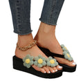plus sizesummernew arrival sandals and slippers flower beach slippers women's thick sole slippers women's fashion high heel flip-flops