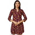 summer new  navy blue floral print dress - women's slimming v-neck mini dress