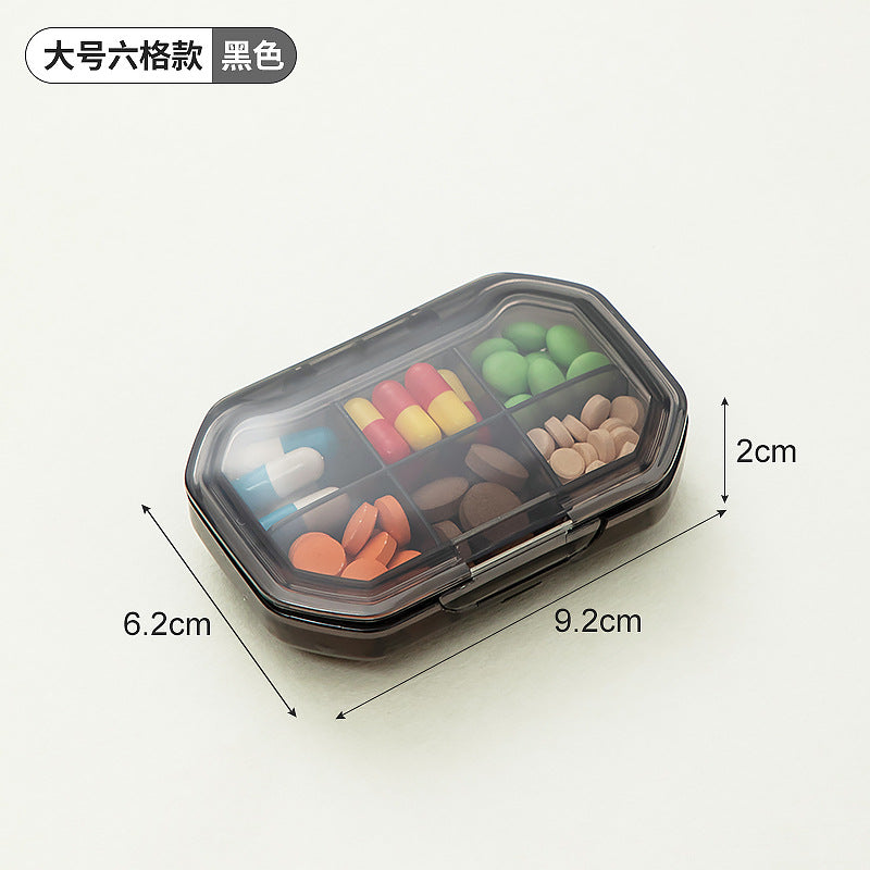 Medicine box divided into compartments Portable with lid sealed mini medicine box Plastic food grade medicine storage box Transparent
