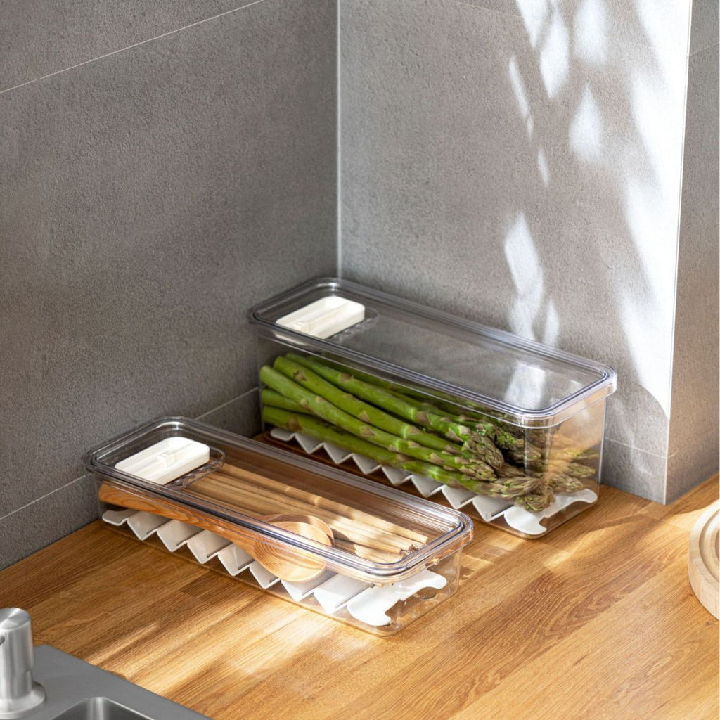 Food grade refrigerator storage box, fruit and vegetable frozen storage box with lid, transparent sealed fresh-keeping box cross-border