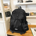 Trendy high-street water-resistant lightweight backpack - 26l large capacity student schoolbag, durable with free headphone pouch