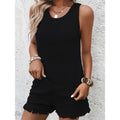 Shipped: independent e-commerce platform , european and american style women's clothing, top and shorts set, sleeveless round neck pullover top
