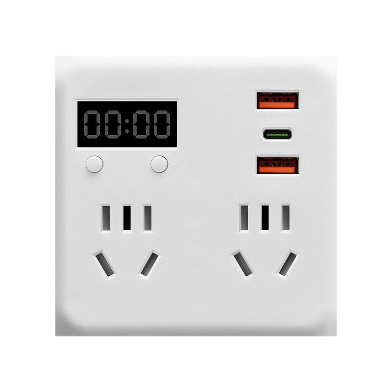 Digital display clock converter socket 86 type household one-to-multiple mobile phone charging strip panel wireless expansion