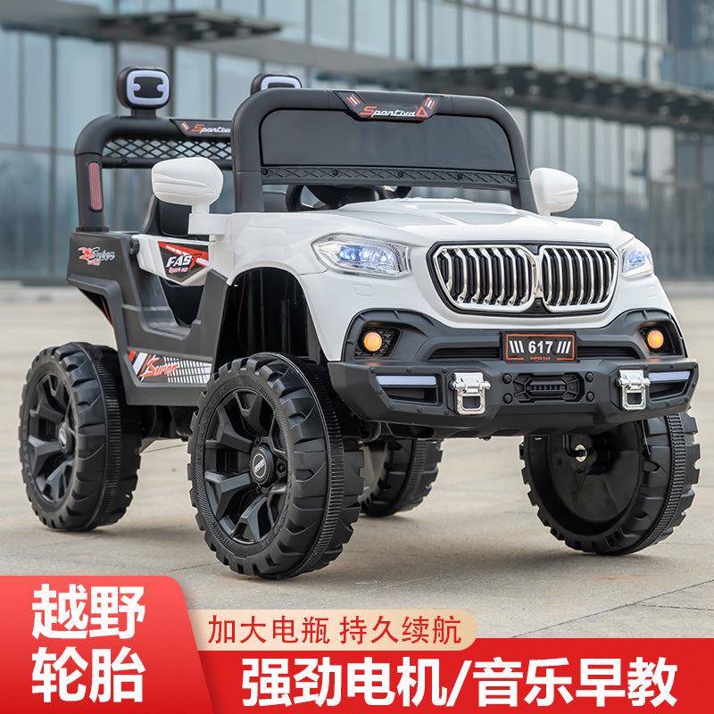 Manufacturer wholesale four-wheel drive toy car can sit double seat remote control off-road stroller, children's electric vehicle four-wheeled car