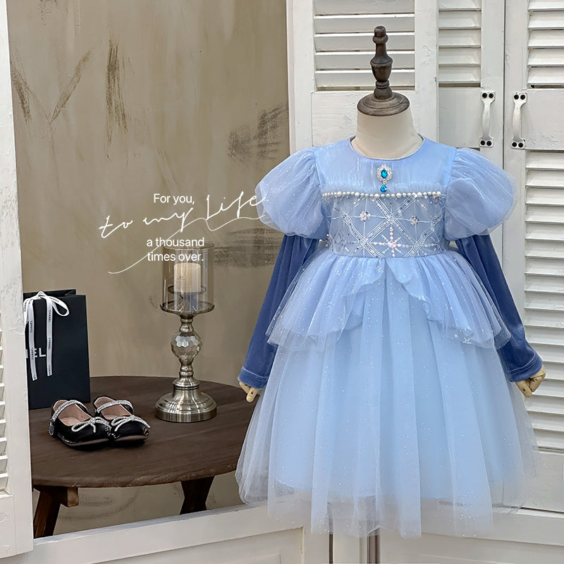 summer girls' dress - stylish mesh ice princess bubble sleeve princess party dress - clearance sale (limited sizes available)