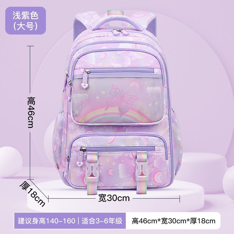 New one, two, three to six grades large-capacity burden reduction female multi-functional primary and secondary school students refrigerator-style double shoulder schoolbag