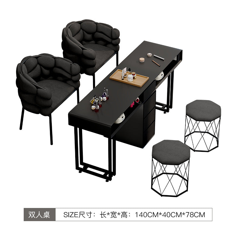 Cream style manicure table and chair set Japanese single double manicure light luxury Internet celebrities ins manicure table manicure shop