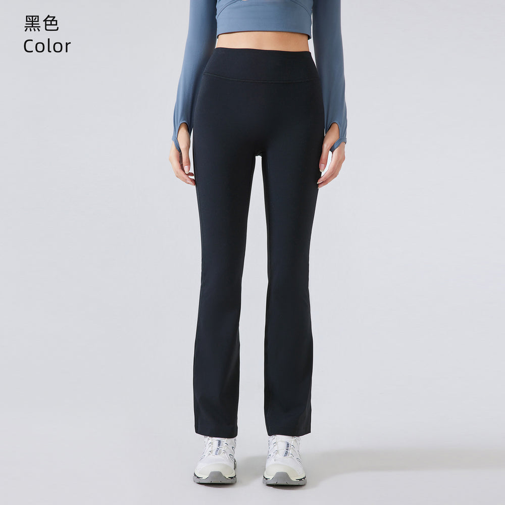 High-waisted yoga pants for women, stretchy flare leggings, fleece-lined, slimming, butt-lifting, fitness yoga wear, autumn/winter daw181