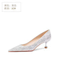 French crystal wedding shoes for women, new autumn 2024 bridal shoes, convertible high heels for wedding dress, bridesmaid sequin shoes