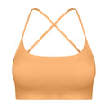 Fashionable thin strap criss-cross cutout back sports bra - low-impact yoga & pilates activewear bra - dw399