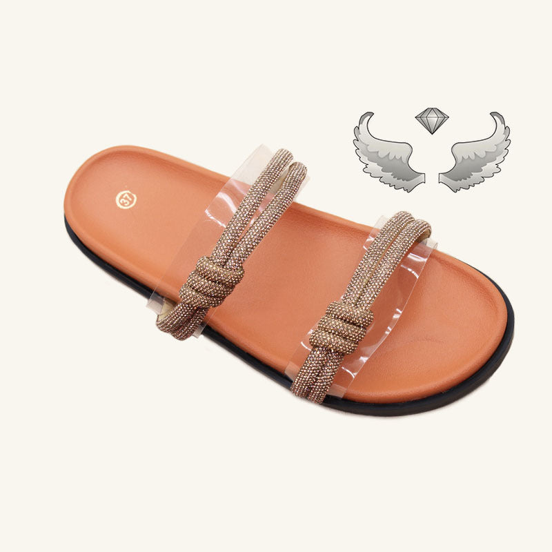 Wholesale Slippers Foreign Trade Chaozhou Women's Shoes New Platform Slippers Fashion Rhinestone Craft Shoes