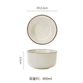 European minimalist black line dinnerware set, ceramic steak plate for restaurants and hotels, personalized fruit and salad bowl for home use
