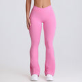 Seamless high-waisted yoga pants - tummy control, butt lift, flare leg, breathable, barely-there feel, pilates wide-leg yoga pants