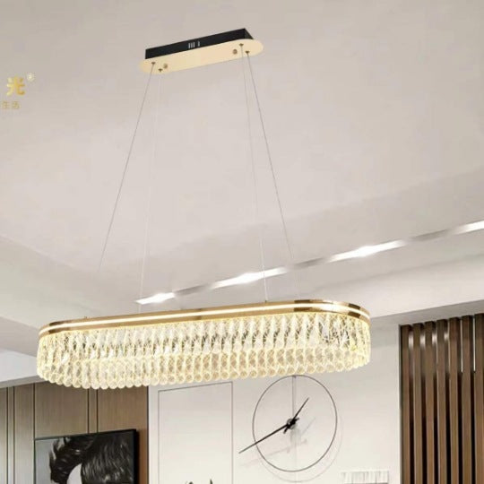 Italian light luxury crystal living room chandelier modern simple round master bedroom lighting creative dining room 2023 new