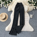 K-stylehigh waist polka dot lazy feeling strappystraight-leg pants for women  spring summer lazy styleslimming lookelegantcasual pants